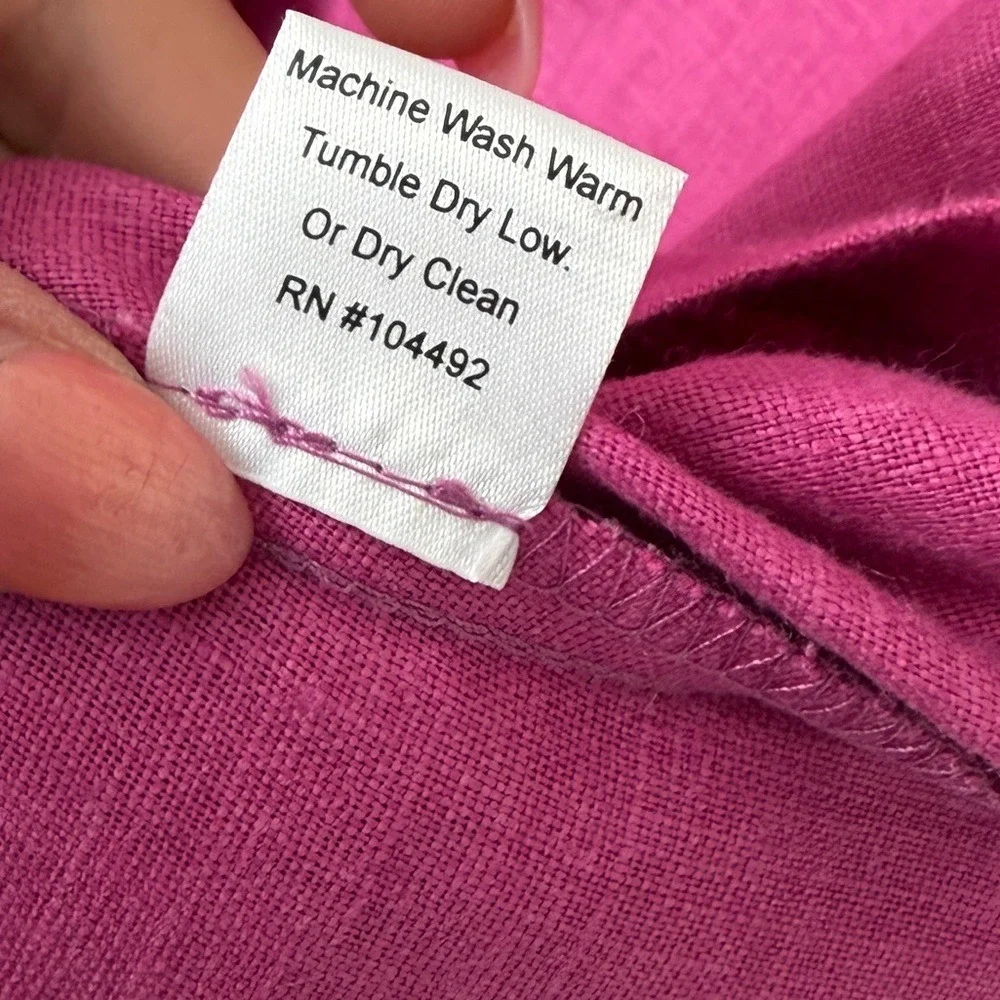 Itemz Chris‎ Baumgartner Fuchsia Linen Shirt Asymmetrical Lagenlook Art to Wear